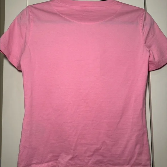 Hermes Pink T-Shirt with Orange Logo size 36 like new - Picture 4 of 5